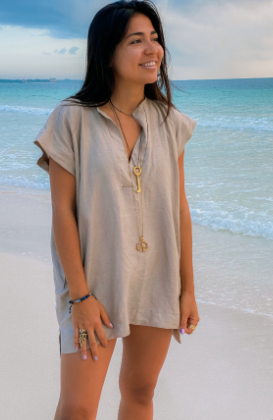 Bi-coastal Linen Top